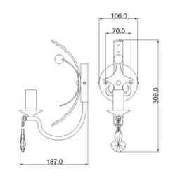Luminosa Lighting Elstead Windsor 1 Light Candle Wall Light - Gold Patina, E14 - thumbnail 2
