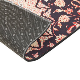 Wyld And Coco Black And Beige Oriental Runner Rug 80 X 240 Cm - Low Pile, Anti-Slip Base, Vintage-Modern Hallway - thumbnail 4