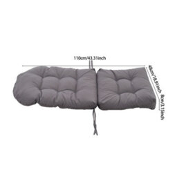 Living And Home Supportive Comfortable Dark Grey Garden Chair Seat Pad Cushion Waterproof Outdoor Bench Swing Chair Seat Cushion L 110 X  W 48 Cm - thumbnail 9