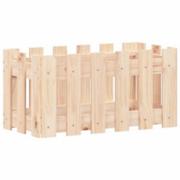 Berkfield Versatile Garden Planter With Fence Design 60X30X30 Cm Solid Wood Pine - thumbnail 4