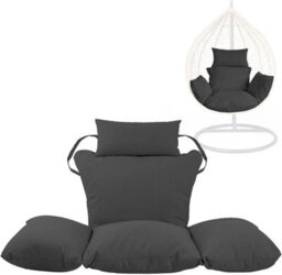 istyle mode Black Replacement Cushion For Swing Egg Chair, 5 Pieces Water-Resistant Hanging Basket Swing Chair Cushion - thumbnail 1