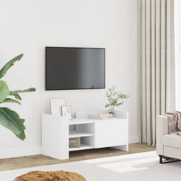 Berkfield Tv Cabinet White 80X35X40 Cm Engineered Wood - thumbnail 1
