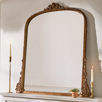 Dibor Vintage Style Hallway Bedroom Living Room Large Gold Mirror - image 1