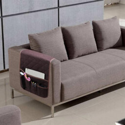 Sofa Armrest Organizer, 5-Pocket Burgundy Remote Control Holder, Versatile For Reclining Armrests - thumbnail 3