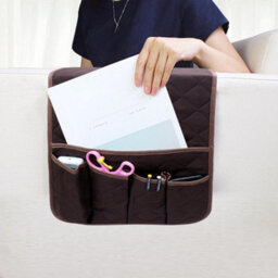 Sofa Armrest Organizer, 5-Pocket Burgundy Remote Control Holder, Versatile For Reclining Armrests - thumbnail 4