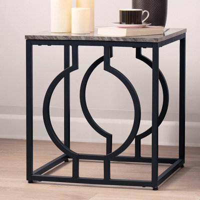 Vanity Living 55Cm End Table For Living Room Furniture, Modern Sofa Side Table, Metal Bedside Table - image 1