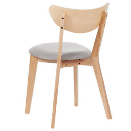Beliani Set Of 2 Dining Chairs Erie Wood Light Brown/ Grey - thumbnail 7