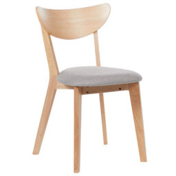 Beliani Set Of 2 Dining Chairs Erie Wood Light Brown/ Grey - thumbnail 4