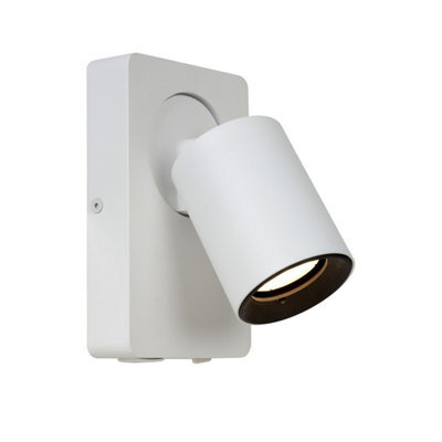 Lucide Nigel Modern Wall Spotlight - Led Dim. - Gu10 - 1X5W 3000K - With Usb Charging Point - White - image 1