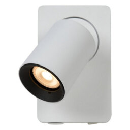 Lucide Nigel Modern Wall Spotlight - Led Dim. - Gu10 - 1X5W 3000K - With Usb Charging Point - White - thumbnail 6
