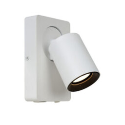 Lucide Nigel Modern Wall Spotlight - Led Dim. - Gu10 - 1X5W 3000K - With Usb Charging Point - White - thumbnail 1