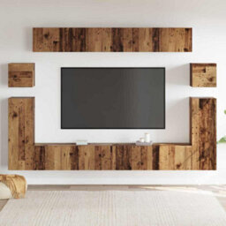 Berkfield Wall-Mounted Tv Cabinet 8 Pcs Old Wood Medium 30.5 X 30 X 30 Cm - thumbnail 4