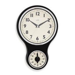 Acctim Kitchen Time Black Wall Clock - thumbnail 1