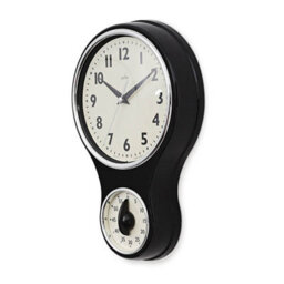 Acctim Kitchen Time Black Wall Clock - thumbnail 2
