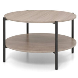 2-Tier Industrial Side Table Open Storage Shelf - thumbnail 1