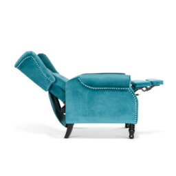Velvet Teal Marianna Manual Recliner Wingback Chair - thumbnail 6