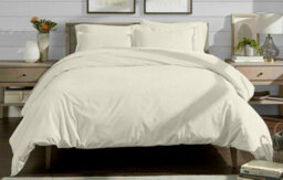 100% Bamboo Complete Duvet Cover Bedding Set In Cream For Double Bed By Euphoric Bedding - thumbnail 6