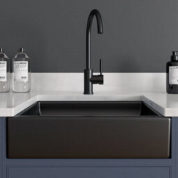 London Sink Company Small Anthracite Grey 480 X 370 X 130 mm Ceramic Belfast Butler Sink With Waste - thumbnail 1