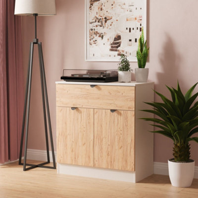 Varese Ready Assembled Matt Kashmir 1 Drawer Sideboard (H)785mm (W)740mm (D)385mm - image 1