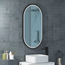 Royal Bathrooms Elite 450 X 900mm Black Led Illuminated Framed Capsule Bathroom Mirror - Anti-Fog - thumbnail 2