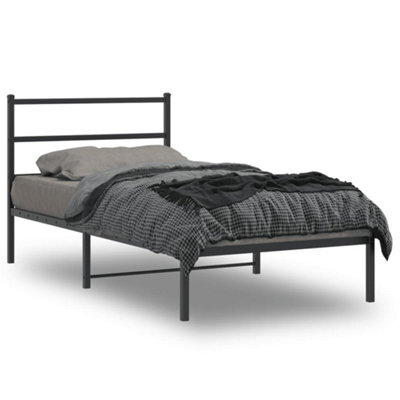 Berkfield Metal Bed Frame Without Mattress With Headboard Black 107X203Cm - image 1
