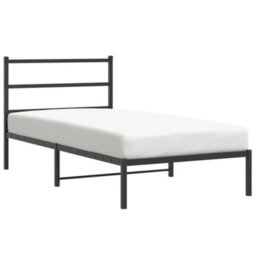 Berkfield Metal Bed Frame Without Mattress With Headboard Black 107X203Cm - thumbnail 2