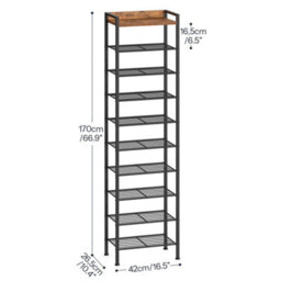 10-Tier Corner Shoe Rack Storage 42X26.5X170Cm - thumbnail 2
