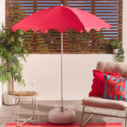 Ohs Scallop Edge Parasol Umbrella Garden Outdoor Canopy Sun Shade - thumbnail 1