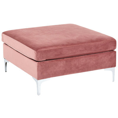 Beliani Modern Ottoman Evja Velvet Pink - image 1