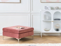 Beliani Modern Ottoman Evja Velvet Pink - thumbnail 2