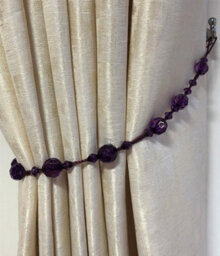 Luxury Living Elegant Plain Voile Curtain Panels Pair With Free Tie Backs Purple - thumbnail 3