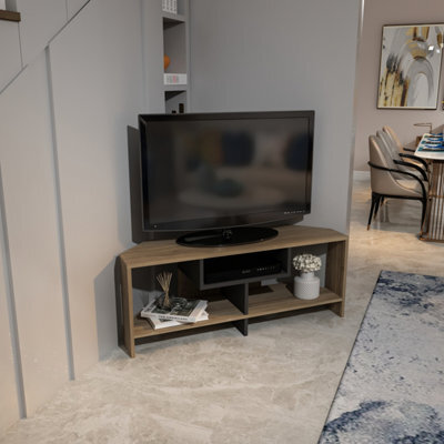 Decorotika Maldiv Modern Tv Stand Tv Unit Walnut And Black - image 1
