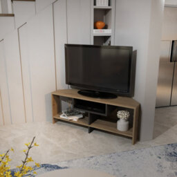 Decorotika Maldiv Modern Tv Stand Tv Unit Walnut And Black - thumbnail 3