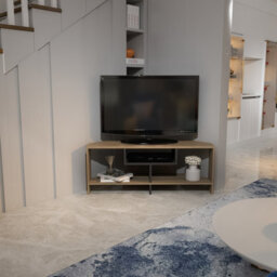 Decorotika Maldiv Modern Tv Stand Tv Unit Walnut And Black - thumbnail 2