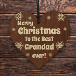 Red Ocean Grandad Christmas Wooden Plaque Gifts From Grandchildren, Grandparent Gifts From Grandson Granddaughter, - thumbnail 5