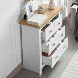 Kosy Koala 4-Drawer Chest For Bedroom Light Wood Top White Dresser Storage Cabinet - thumbnail 4