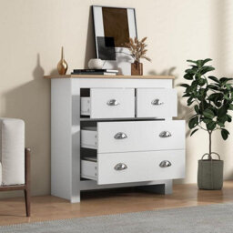 Kosy Koala 4-Drawer Chest For Bedroom Light Wood Top White Dresser Storage Cabinet - thumbnail 2