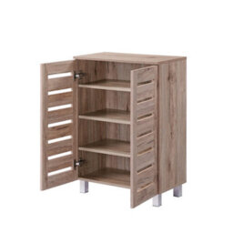 2 Door Shoe Storage Cabinet Oak Wooden Rack Stand Cupboard 4 Tier Euston - thumbnail 4