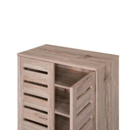 2 Door Shoe Storage Cabinet Oak Wooden Rack Stand Cupboard 4 Tier Euston - thumbnail 7