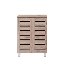 2 Door Shoe Storage Cabinet Oak Wooden Rack Stand Cupboard 4 Tier Euston - thumbnail 3