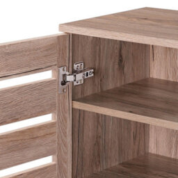 2 Door Shoe Storage Cabinet Oak Wooden Rack Stand Cupboard 4 Tier Euston - thumbnail 8