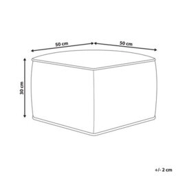 Beliani Square Velvet Pouffe Light Beige 50X50X30Cm Eps Bead Filling - thumbnail 3