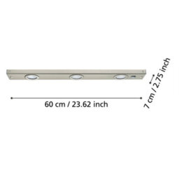 Eglo Kob Led Satin Nickel Under Cabinet Light, (L) 60Cm - thumbnail 4