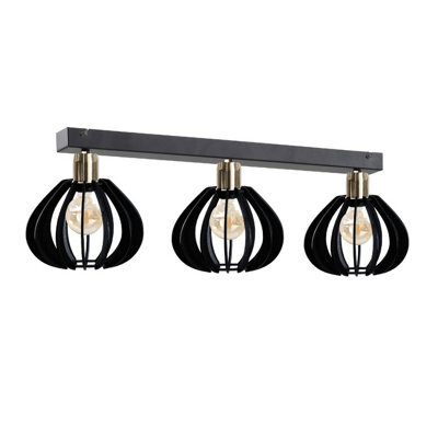 Luminosa Lighting Luminosa Gemma Ceiling Spotlight Bar Black, Gold, 60Cm, 3X E27