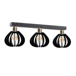 Luminosa Lighting Luminosa Gemma Ceiling Spotlight Bar Black, Gold, 60Cm, 3X E27