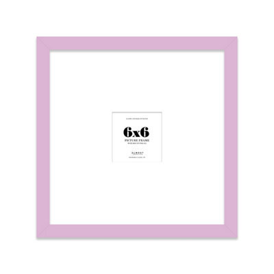 "6X6"" Lilac Picture Frame - 6X6"" Square Frame With 2X2"" Mount For 6X6""/2X2"" Pictures Classic Style Thin Edge, 1 Pack" - image 1