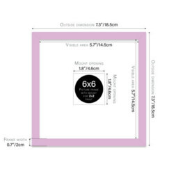 "6X6"" Lilac Picture Frame - 6X6"" Square Frame With 2X2"" Mount For 6X6""/2X2"" Pictures Classic Style Thin Edge, 1 Pack" - thumbnail 2
