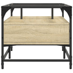 Berkfield Coffee Table With Glass Top Sonoma Oak 98.5X50X45 Cm Steel - thumbnail 5
