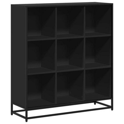 Berkfield Modern Bookcase Black 97.5X33X107.5 Cm Engineered Wood And Metal