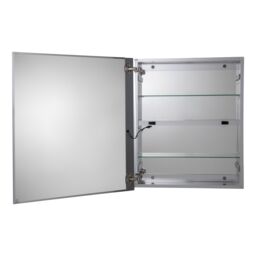 Croydex Hang 'n' Lock Vandalia Gloss Wall-Mounted Illuminated Mirrored Bathroom Cabinet (W)610mm (H)760mm - thumbnail 5